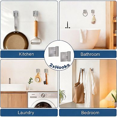 5-Piece Brushed SUS304 Stainless Steel Bathroom Hardware Set Wall Mounted