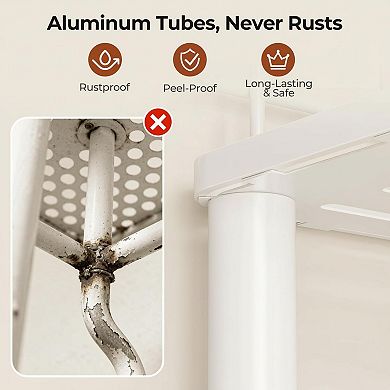 Rustproof 3 Tier Corner Shower Organizer Large Spacing Adjustable Legs Toothbrush Holder Hooks