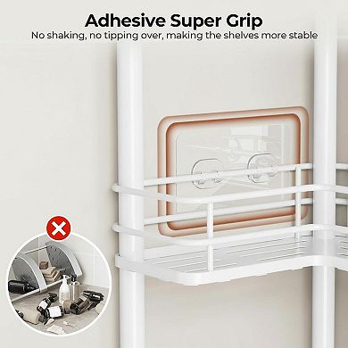 Rustproof 3 Tier Corner Shower Organizer Large Spacing Adjustable Legs Toothbrush Holder Hooks