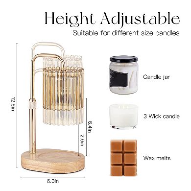 Candle Warmer Lamp With Timer Height Adjustable Wax Melt Dimmable Home Bedroom Decor Gift For Women