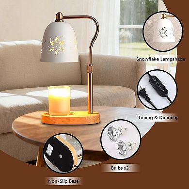 Candle Warmer Lamp with Timer, Dimmable Electric Wax Melter for Jar Candles, Farmhouse Home Decor