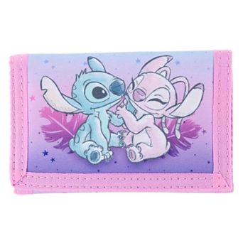 Textiel Trade Disney's Kids Lilo & Stitch with Angel Hook & Look Tri-Fold Wallet