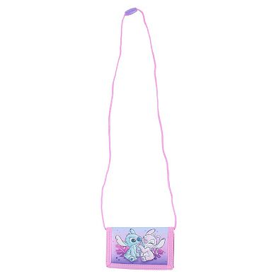 Textiel Trade Disney's Kids Lilo & Stitch with Angel Hook & Look Tri-Fold Wallet