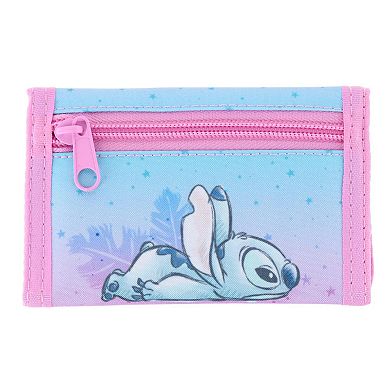 Textiel Trade Disney's Kids Lilo & Stitch with Angel Hook & Look Tri-Fold Wallet