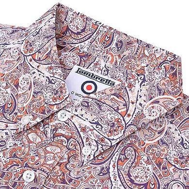 Lambretta Mens Paisley Short-Sleeved Shirt