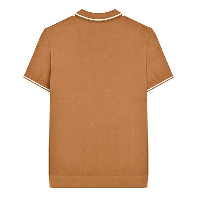 Lambretta Mens Greco ed Knitted Short-Sleeved Polo Shirt