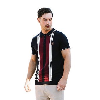 Lambretta Mens Greco ed Knitted Short-Sleeved Polo Shirt