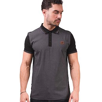 Lambretta Mens SS24 Houndstooth Polo Shirt