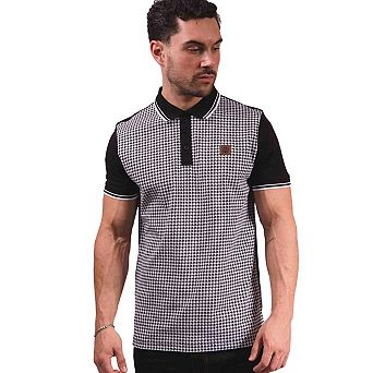 Lambretta Mens SS24 Houndstooth Polo Shirt