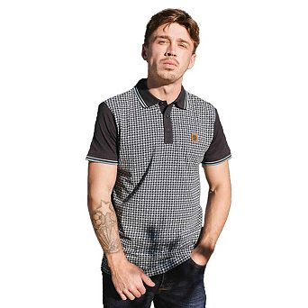 Lambretta Mens SS24 Houndstooth Polo Shirt