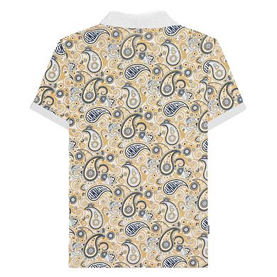 Lambretta Mens SS25 Paisley Branded Polo Shirt