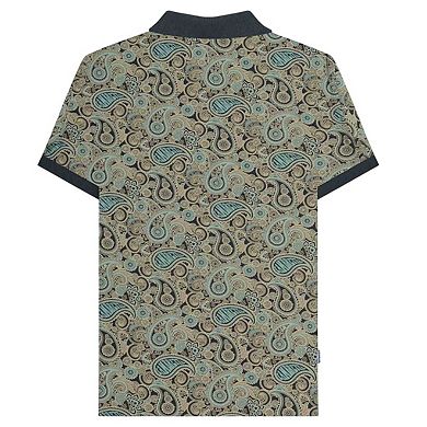 Lambretta Mens SS25 Paisley Branded Polo Shirt