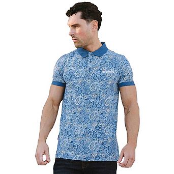 Lambretta Mens SS25 Paisley Branded Polo Shirt