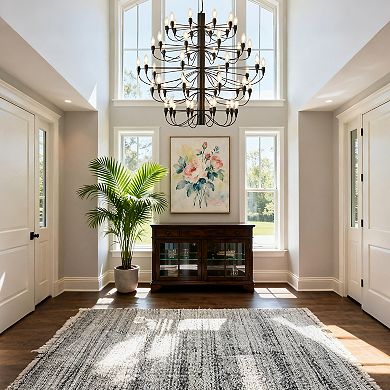 40" Modern 50 Light Multi-Tiered Chandelier, Large Metal Pendant for High Ceilings