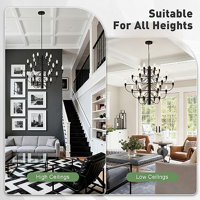 31" Wide 30 Light Modern Industrial Metal Candle Chandelier with Adjustable Hanging Wire
