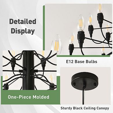 31" Wide 30 Light Modern Industrial Metal Candle Chandelier with Adjustable Hanging Wire