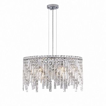 BAOURE Iron K9 Crystal Chandelier Height Adjustable For Dining Living Room and Foyers
