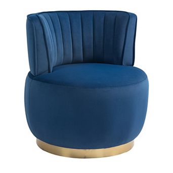 BAOURE Velvet Modern Swivel Barrel Accent Chair For Living Room Bedroom Office Lounge