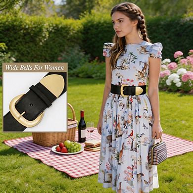 Wide Elastic Stretchy Waist Belt for Women Dresses