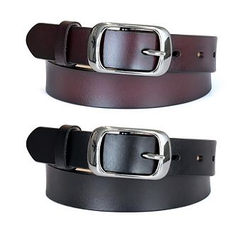 2 Pack Pin Buckle Leather Belt for Women
