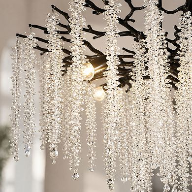 BAOURE Crystal Modern Branch Chandelier Dimmable Ceiling Light Fixture For Dining Room