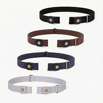 4 Pack Buckle-Free Invisible Elastic Belt Unisex