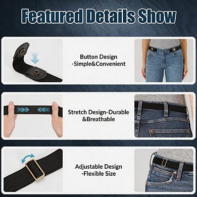 4 Pack Buckle-Free Invisible Elastic Belt Unisex
