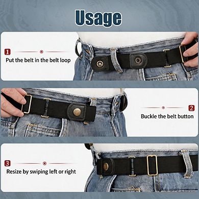 4 Pack Buckle-Free Invisible Elastic Belt Unisex