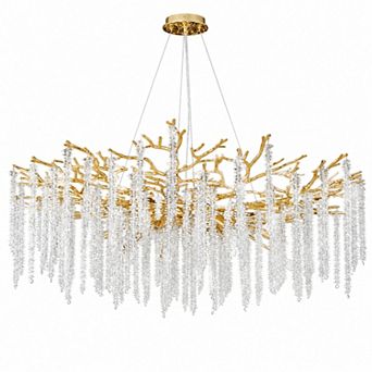 BAOURE Modern Tree Branch 14 Light Chandelier Zinc Alloy Pendant Fixture For Living Room