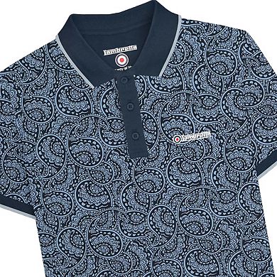 Lambretta Mens Paisley Tonal Big & Tall Polo Shirt