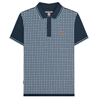 Lambretta Mens SS25 Houndstooth Big & Tall Polo Shirt