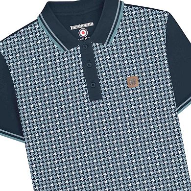 Lambretta Mens SS25 Houndstooth Big & Tall Polo Shirt