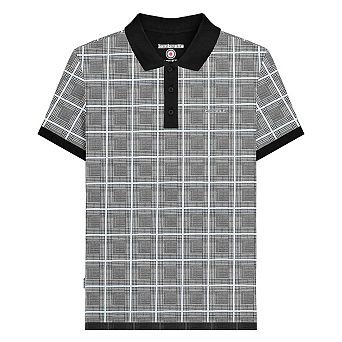 Lambretta Mens SS25 Prince Of Wales Check Big & Tall Polo Shirt