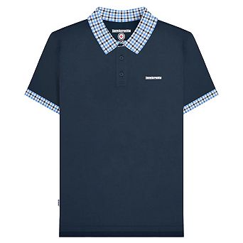 Lambretta Mens SS25 Gingham Polo Shirt