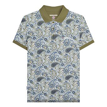 Lambretta Mens SS25 Paisley Branded Big & Tall Polo Shirt