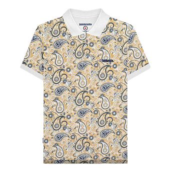 Lambretta Mens SS25 Paisley Branded Big & Tall Polo Shirt