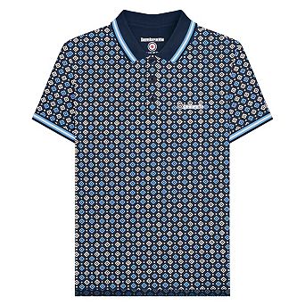 Lambretta Mens SS25 Geometric Big & Tall Polo Shirt