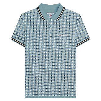 Lambretta Mens SS25 Geometric Big & Tall Polo Shirt