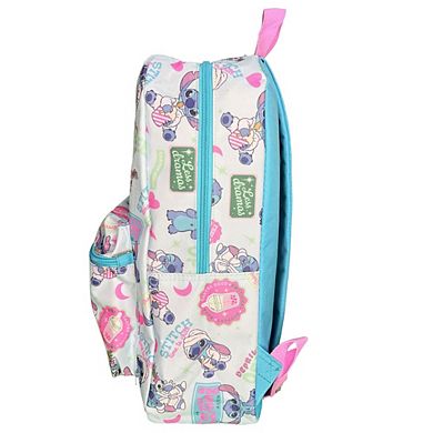 Bioworld Disney Stitch 16" All over print Kids Backpack, with Front Pocket & Side Mesh