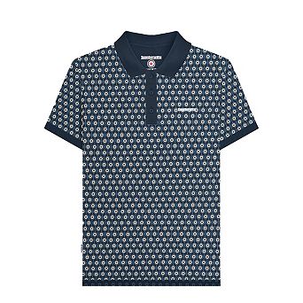 Lambretta Mens Roundel Geometric Polo Shirt