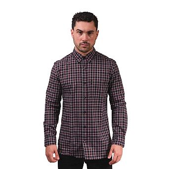 Lambretta Mens Checked Long-Sleeved Shirt