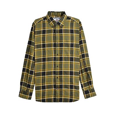 Lambretta Mens Checked Brushed Long-Sleeved Shirt