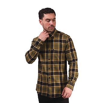 Lambretta Mens Checked Brushed Long-Sleeved Shirt