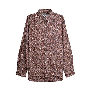 Lambretta Mens Paisley Long-Sleeved Shirt