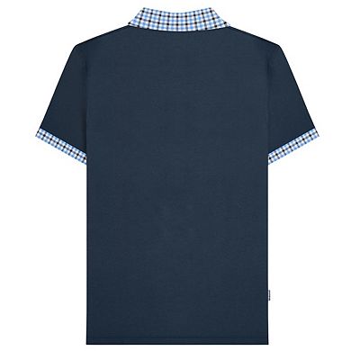 Lambretta Mens Gingham Collar Big & Tall Polo Shirt