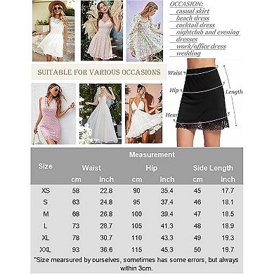 Avidlove Half Slips for Women Underskirt Short Mini Skirt with Floral Lace Trim