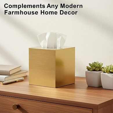 KAUFLY Modern Square Tissue Holder for Bathroom Vanity, Bedroom & Office