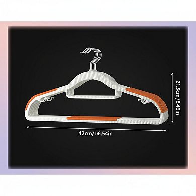 KAUFLY 60 Pack Heavy Duty Plastic Hangers Non Slip Rubber Pads 360° Hook Space