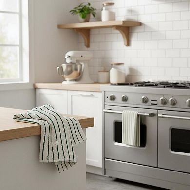 KAUFLY 2-Pack Striped Cotton Hand Towels - Quick Dry, Absorbent Vintage for Bath & Kitchen