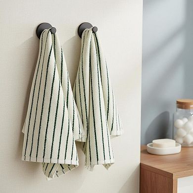 KAUFLY 2-Pack Striped Cotton Hand Towels - Quick Dry, Absorbent Vintage for Bath & Kitchen